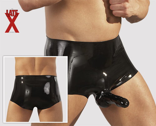 Boxerky Latex čierne 071